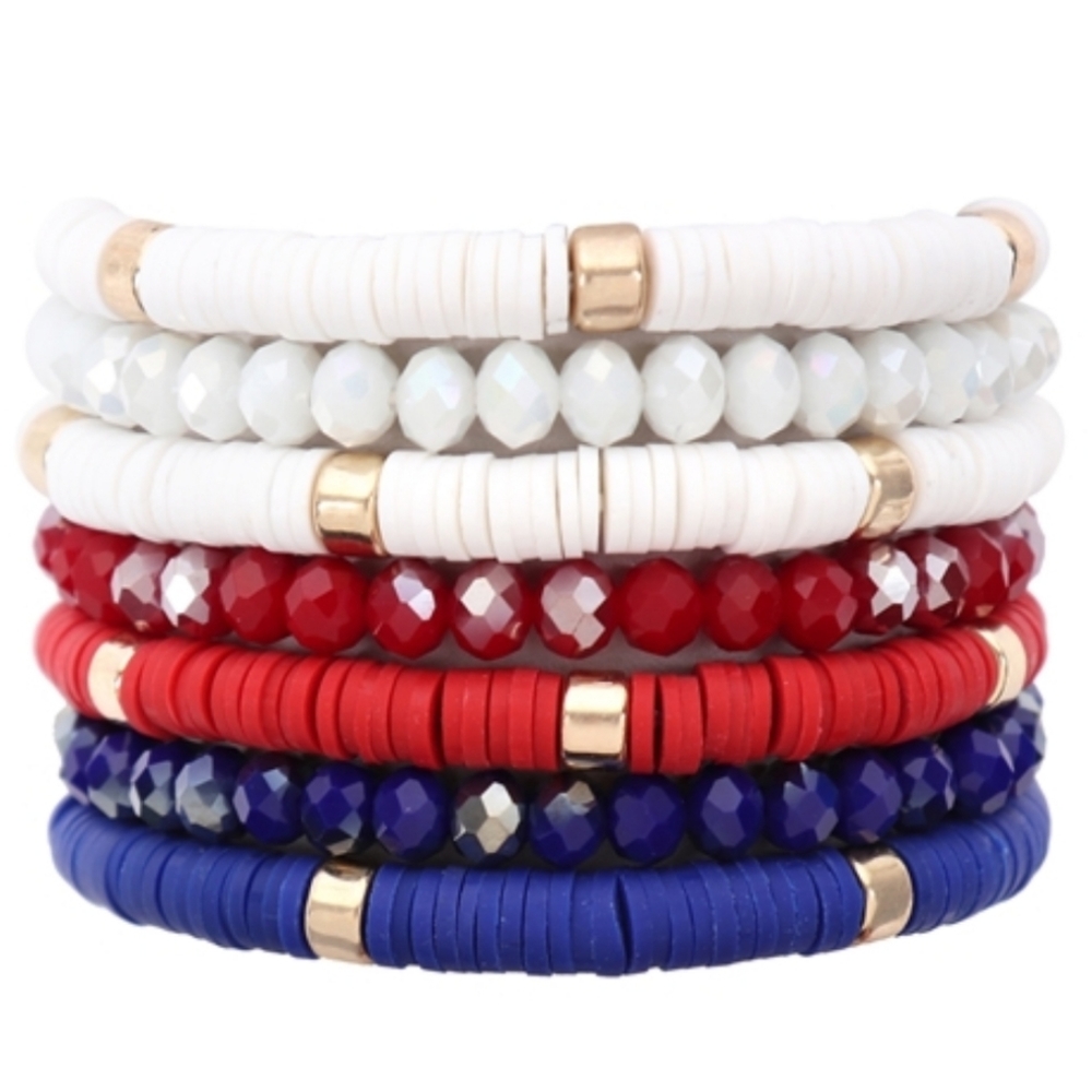 Red White and Blue Bracelet set